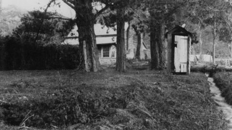 Opossum Lodge & outside convenience - 1930s - WHMS: B008A