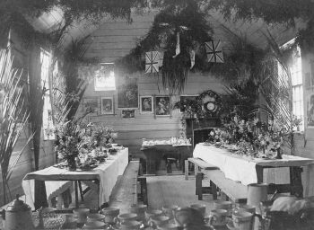 Wainuiomata Primary School - interior of original school set up for a function - photo ex Mrs May Mason (nee Thomson) - c1900 - WHMS: B340