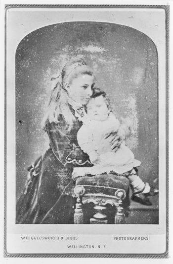 Kate Sinclair - daughter of John Sinclair & Isabel (nee Wood) holding a child - WHMS: P1364