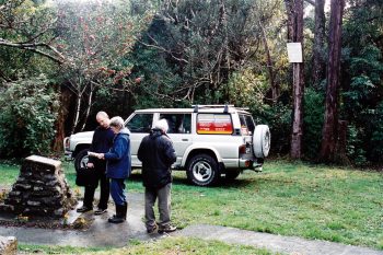 Ground penetrating radar used to try to find early graves in Sinclair Cemetery - ex Reg Moore - 4 May 2004