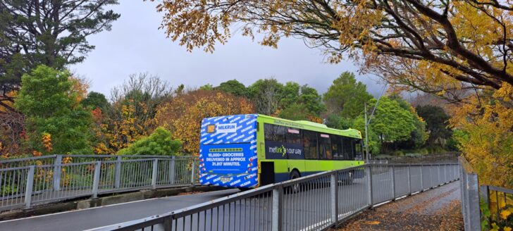 Bus on Main Street Bridge in Autumn - 2024 - © wainuiomata.net