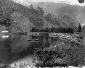Lower Dam Spillway - Wainuiomata Historical Museum Society Collection Catalogue Number L3592 - Wellington Library Collection