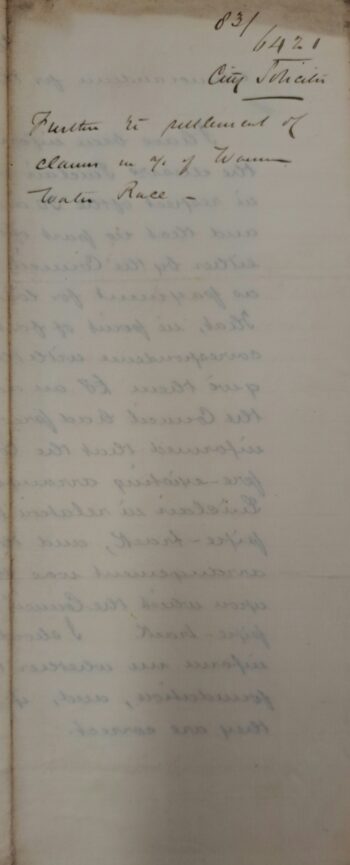 Payment for Land Taken for the Pipe Track Note - Wellington City Council Archives, 00233-1883/6421