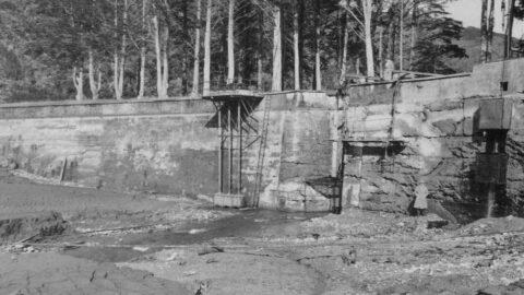 Lower Dam Drained for Maintenance in 1939