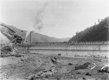 Circa 1912 - Wainuiomata reservoir. Smith, Sydney Charles, 1888-1972: Photographs of New Zealand. Ref: 1/1-020074-G. Alexander Turnbull Library, Wellington, New Zealand. /records/23058806