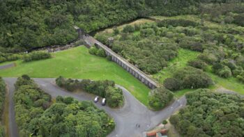 Aerial view of Morton Dam - Source: Heritage New Zealand https://www.heritage.org.nz/list-details/1836/Morton%20Dam