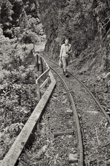 Bob Stott on Orongorongo River Tramway - c1985 - Photographer: Krustysimplex - URL: https://www.flickr.com/photos/43338286@N05/with/37477232076