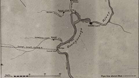 Map of the Orongorongo River Tunnel - c1924 - WCC:00125-22