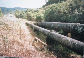 Moores Valley Pipes showing the smaller Orongorongo pipe and main pipe - Photographer: Jeremy Foster