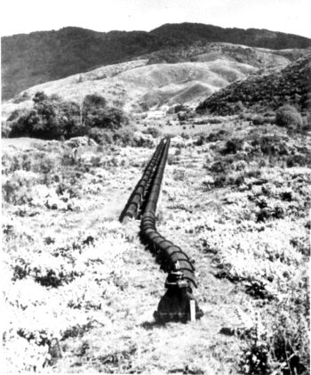 Reservoir Road pipes (now Richard Prouse Park) - c1950 - WHMS.