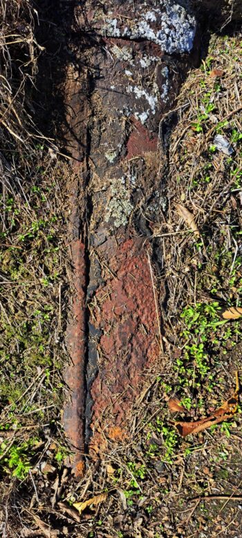 Exposed section of the Orongorongo pipeline near Reservoir Road - 2025 - © wainuiomata.net