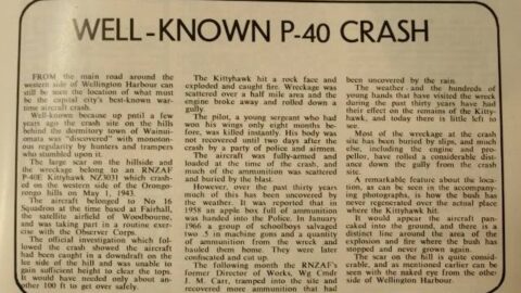 Well known P.40 Crash - Wings Article - c1973