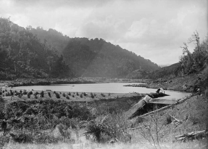Lower Dam - Alexander Turnbull Library, Wellington, New Zealand - March 1888 - Reference 1/2-004089-G