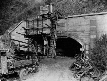 L3712 Wainuiomata Tunnel Entrance under construction, Gracefield - 1933 - WHMS: L3712