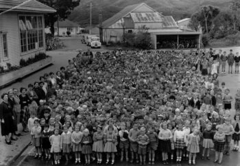 The Public Hall Rear View c1950s - School Pupils - WHMS