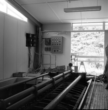 Inside the Morton Dam Strainer Building - 9 January 1968 - Wellington City Council Archives, 00158-3072-g (sheet 7398a)