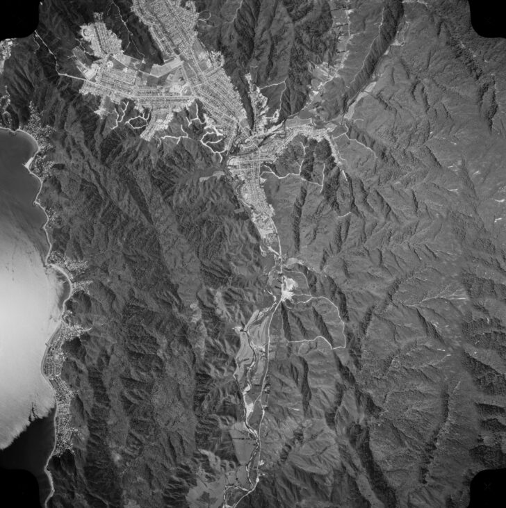 Aerial Photo of Wainuiomata in 1974 License: LINZ CC-BY 4.0