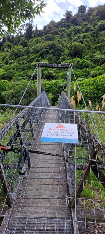 Disused Swing Bridge on Gums Loop Track in 2023 - © wainuiomata.net