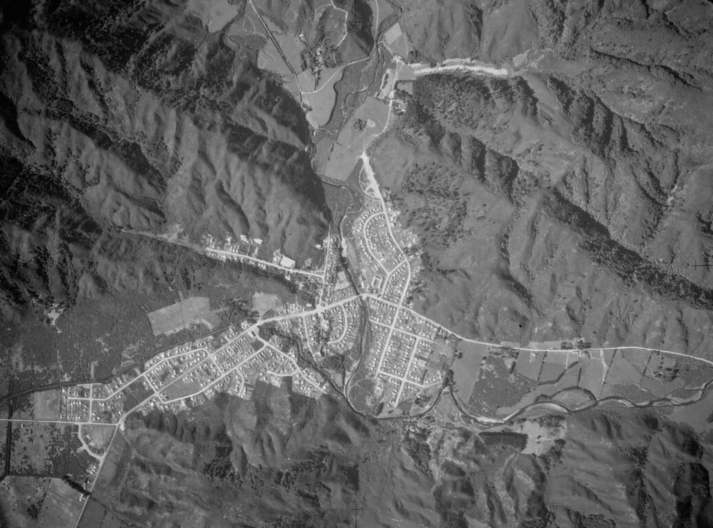 Wainuiomata Aerial Photo - 1954 - License: LINZ CC-BY 4.0