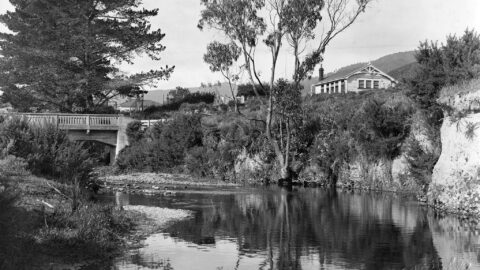 Wainuiomata River and School, Circa 1920 [Public Domain]