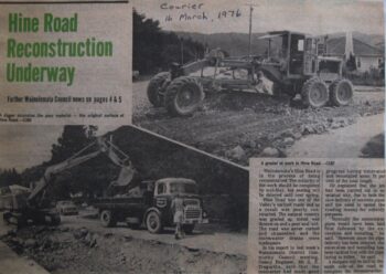 Hine Road Reconstruction Underway News Article in the Courier 16 March 1976. 
