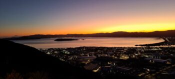 Sunset over Wellington Harbour and Lower Hutt from Wainuiomata Lookout - 2024 - © wainuiomata.net