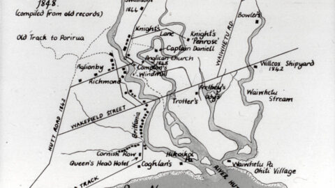 1848 Map of the Hutt Valley showing the first track to Wainuiomata