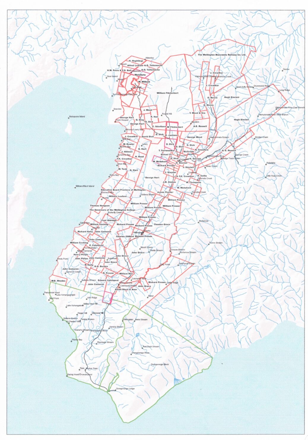 c1860 Crown Grants Map Wainuiomata