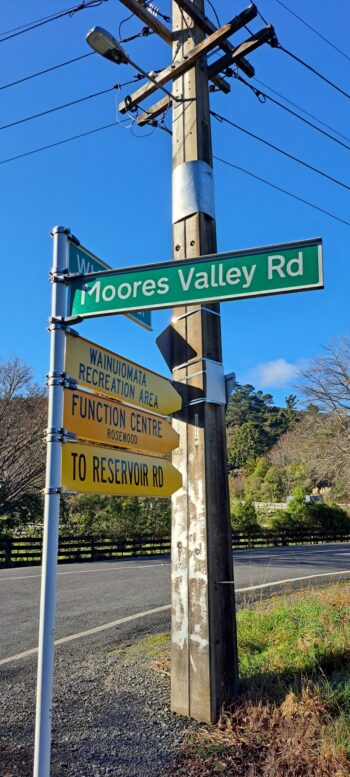 Moores Valley Road Street Sign - 2024 - © wainuiomata.net