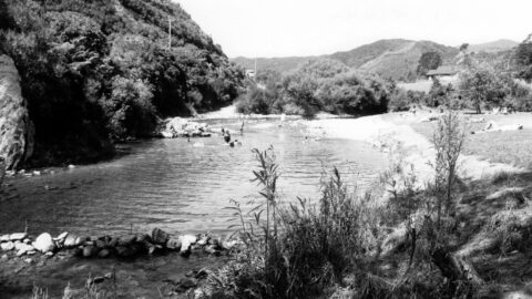 Rock Pool and Entrance from Moores Valley Road - Early 1980s - Wainuiomata Historic Museum Society