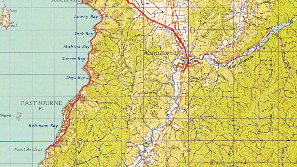 Solomons Track on Map - 1950 - © wainuiomata.net