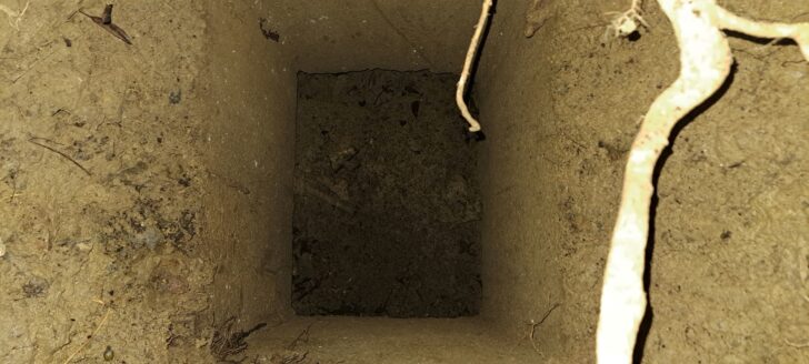 An 1880s Wainuiomata Water Race Manhole - Photo taken in 2025 - © wainuiomata.net