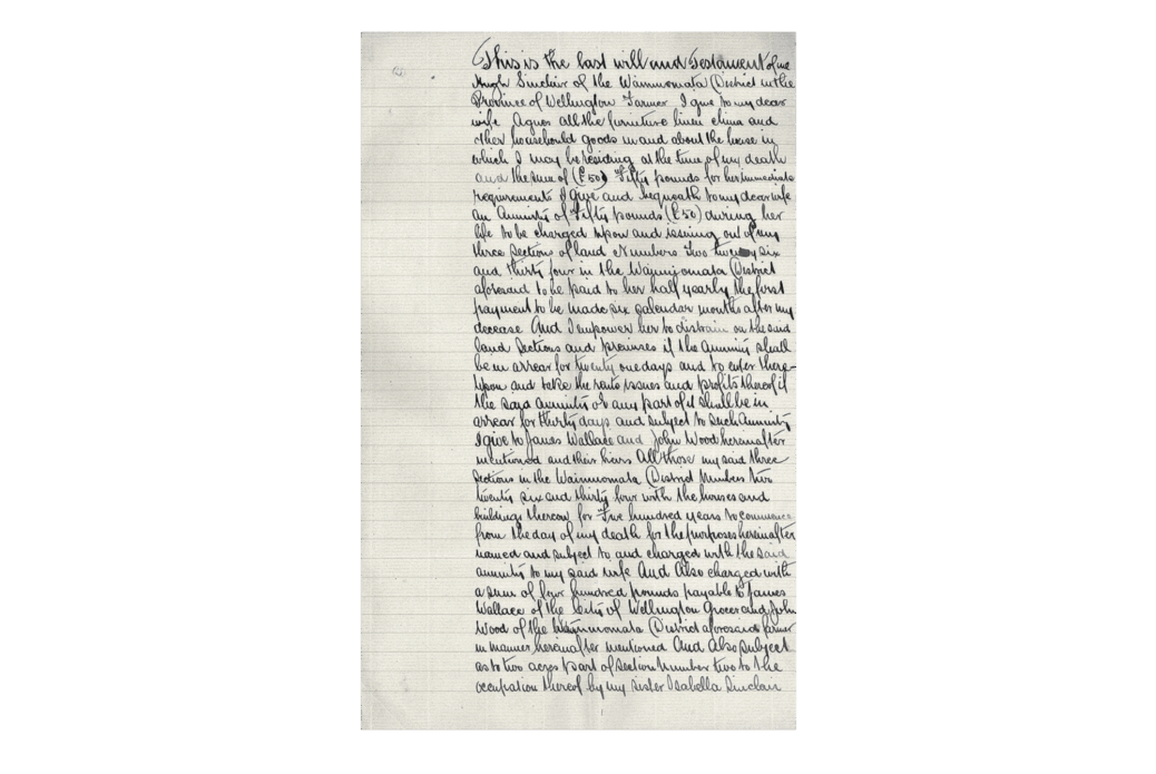 Hugh Sinclair Last Will and Testament - 1864