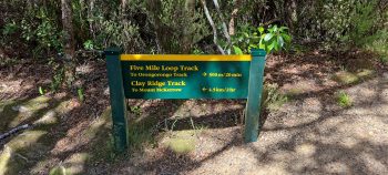 Sign on the Five Mile Loop Track in Wainuiomata - 2025 - © wainuiomata.net