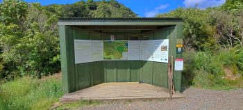 Information booth at the start of the Ōrongorongo Track - 2025 - © wainuiomata.net