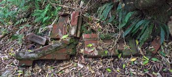 Earth Bridge Drainage Pipe-scattered bricks - 2026 - © wainuiomata.net